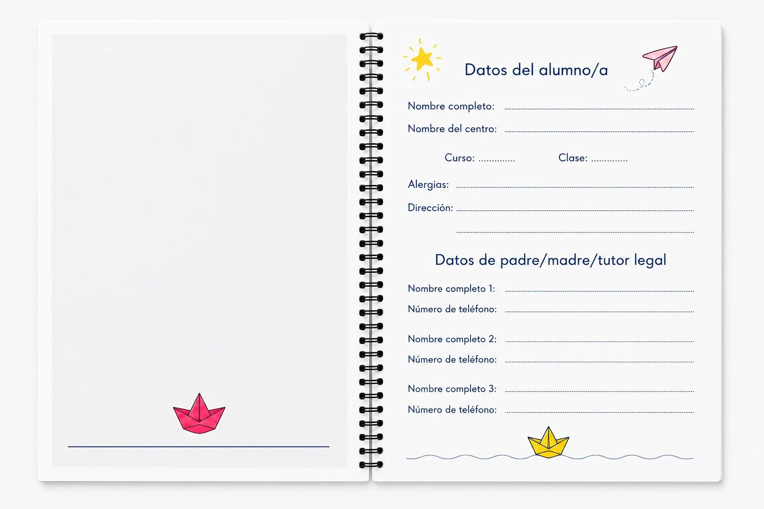 Página de datos personales del alumno