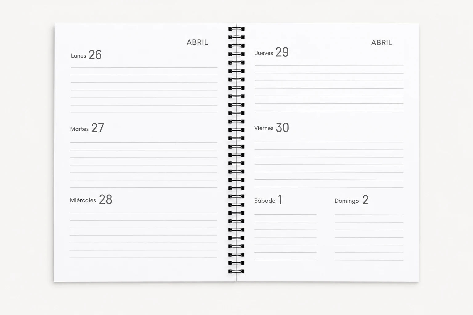 Vista semanal de la agenda